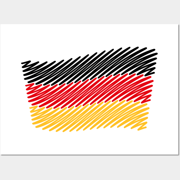 National Flag Of Germany (Scribble) Wall Art by MrFaulbaum